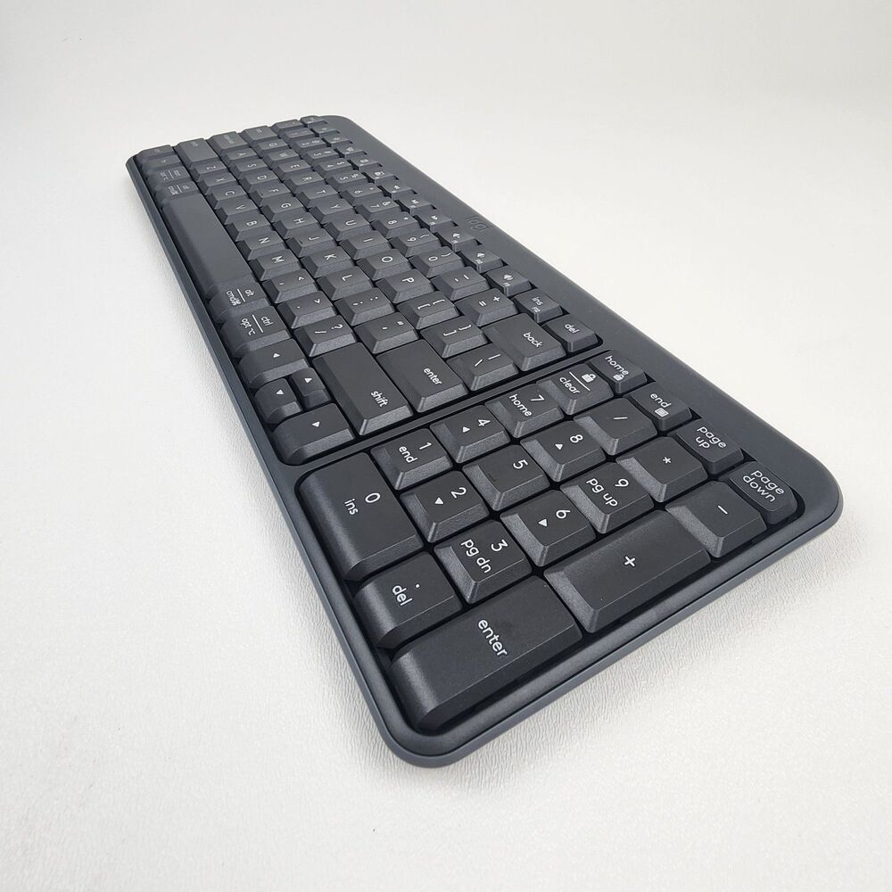 Logitech K250 Compact Wireless Keyboard Bluetooth Full Size Numeric Keypad Black - Picture 7 of 7